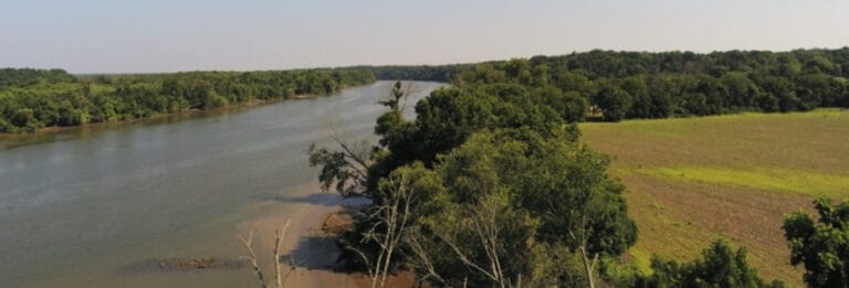 View overlooking the James River at the Cedar Crest easement