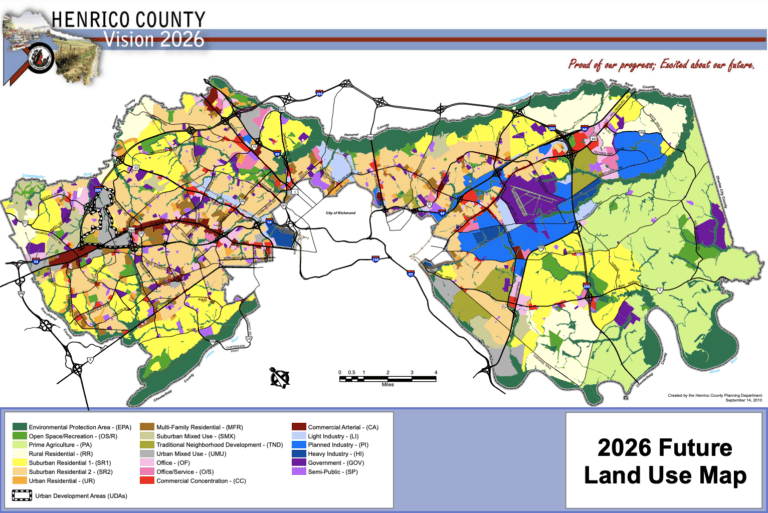 Map of Henrico County Virginia showing 2026 Future Land Use
