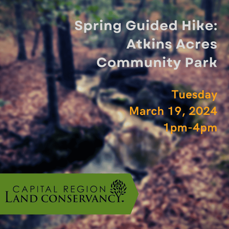 Graphic reading Spring Guided Hikes: Atkins Acres