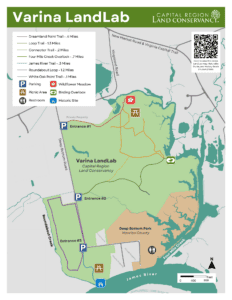 Trail map for Varina LandLab Conservation Area