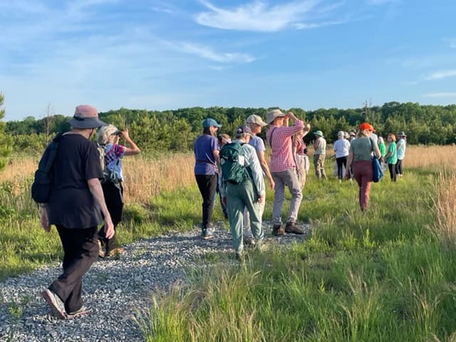 Hikers at the Varina LandLab Conservation Area