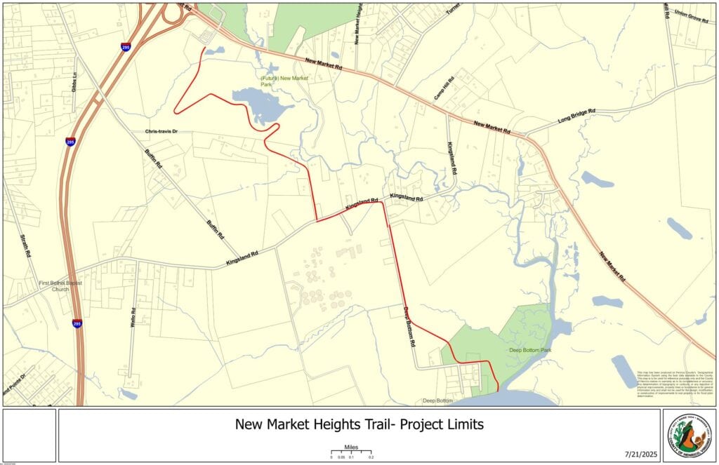 Proposed map of New Market Heights Trail